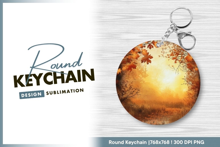 Autumnal warmth round keychain png
