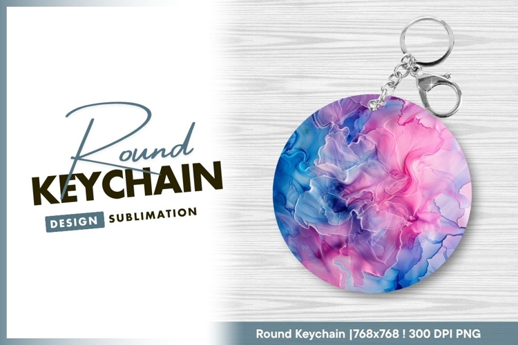 Abstract art round keychain png design