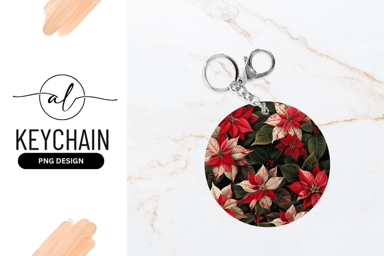 Festive Poinsettia Floral Arrangement in a Round Shape