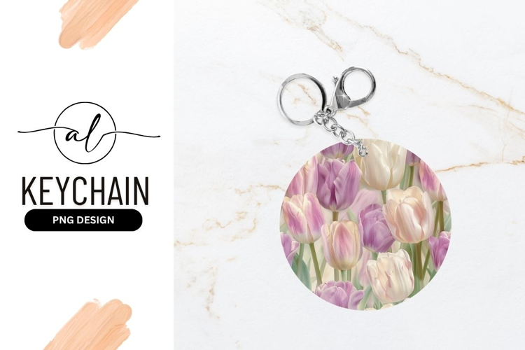 Pastel Tulip Flowers in a Circle Arrangement