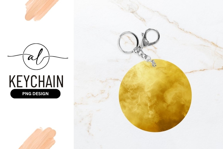 Golden Abstract Circle with Swirling Smoke- Like Texture