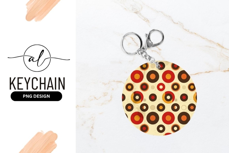 Retro Circle Pattern with Red Orange and Brown Concentric