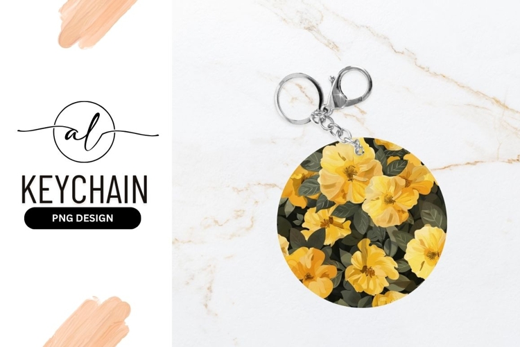 Yellow Flowers and Green Leaves in a Round Composition