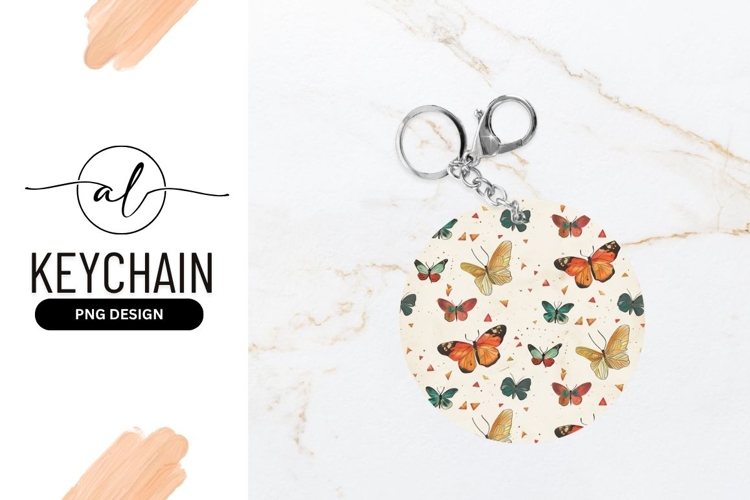 Watercolor Butterflies and Triangles Pattern