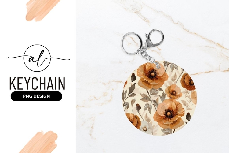 Poppy Floral Arrangement in Circle with Orange and White