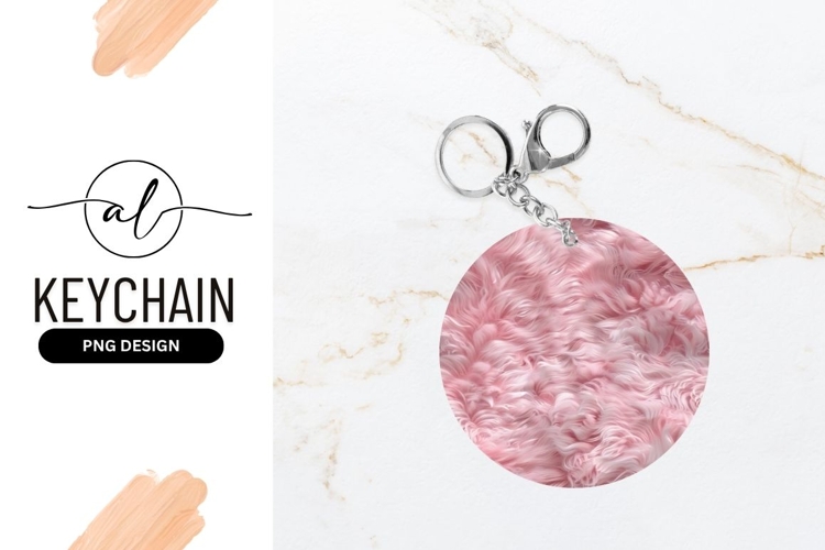 Pink Fur Texture Within a Round Shape on Gray Background