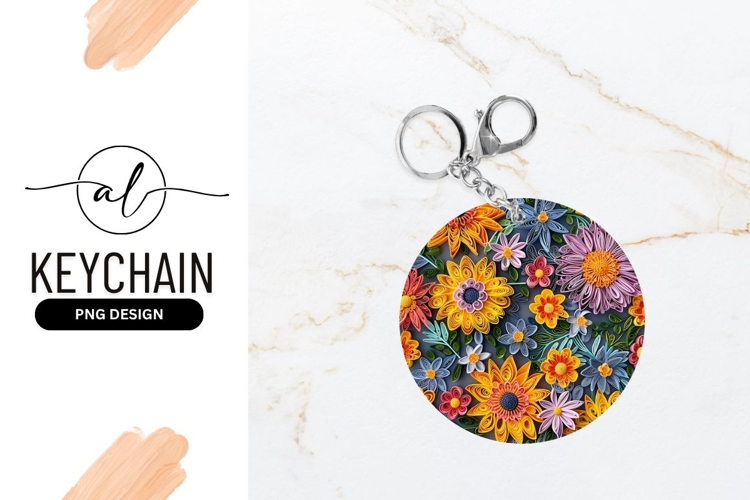 Colorful Paper Quilled Flowers in a Circular Arrangement