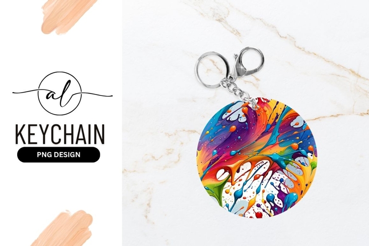 Colorful Abstract Paint Splatter in a Circle
