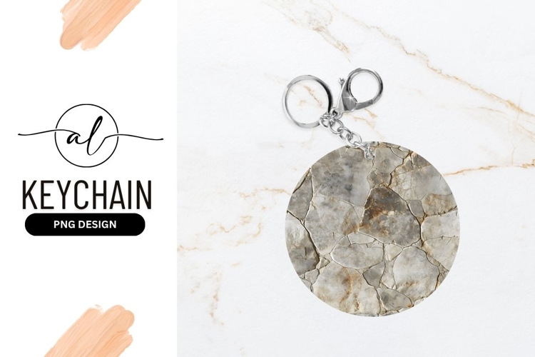 Circular Stone Texture with Cracks and Earth Tones on Gray