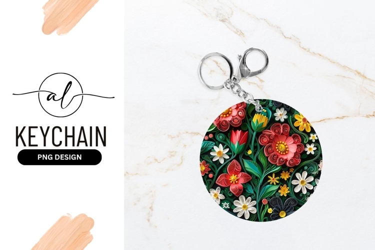 Colorful Floral Illustration with Red Yellow and White