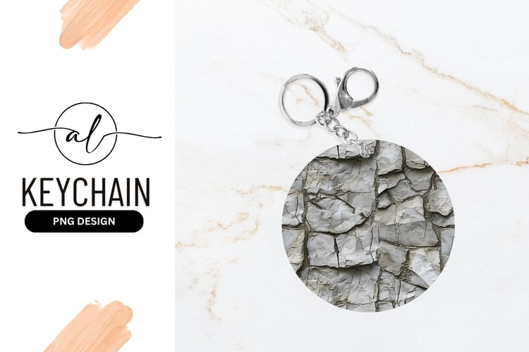 Cracked Stone Texture in a Circle Frame Grey Background