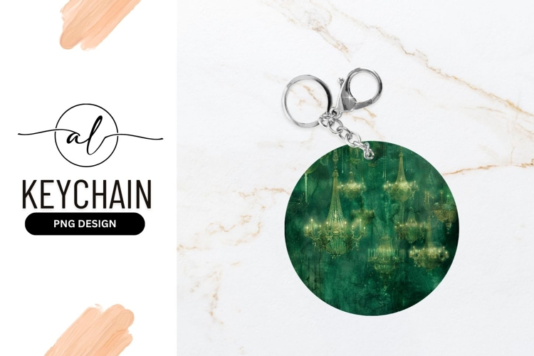 Elegant chandelier round keychain design