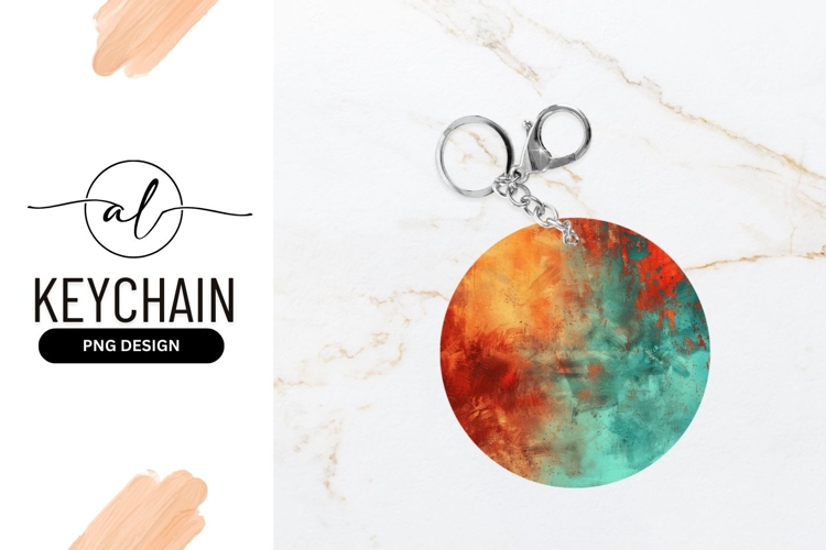 Abstract round keychain png design