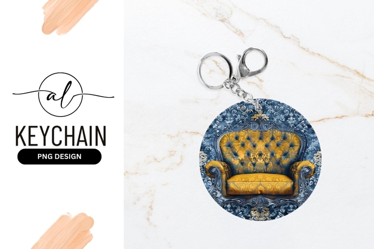 Ornate round keychain design