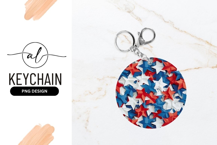 Patriotic star keychain design