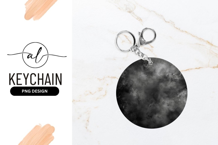 Round keychain with smoke design