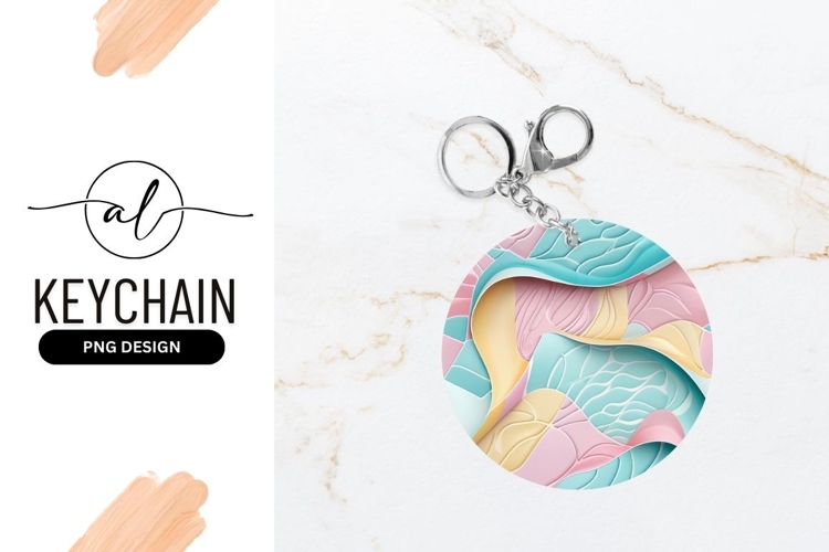 Round Keychain Png Design Abstract Art