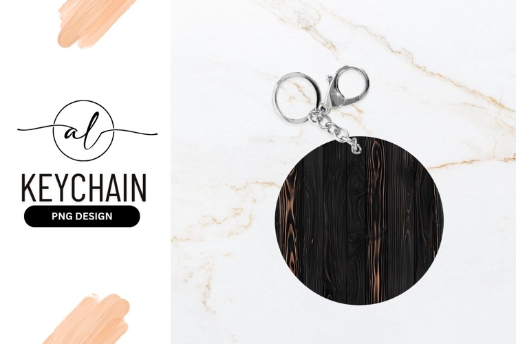 Black Wood Grain Texture in a Round Shape