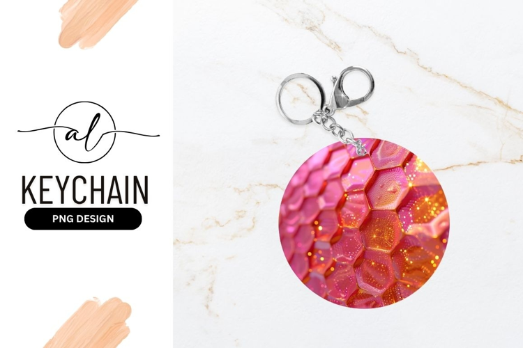 Pink and Orange Hexagonal Pattern with Glittering Light