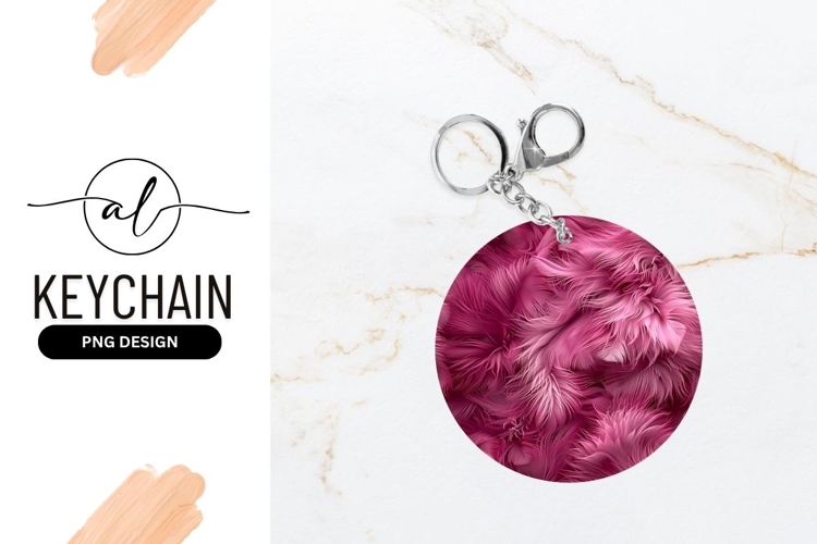 Pink Feathers in a Circle Illustration Digital Art Texture
