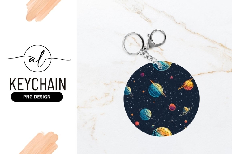 Colorful Planets and Stars in a Dark Space Background