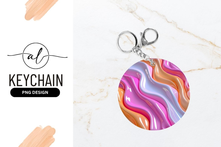 Abstract Round Keychain Fashionable Accessory Product