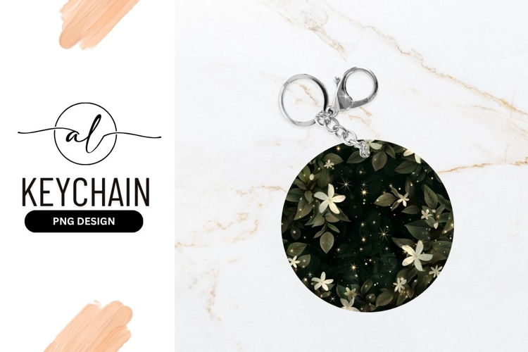 Floral Design With Leaves And Sparkles