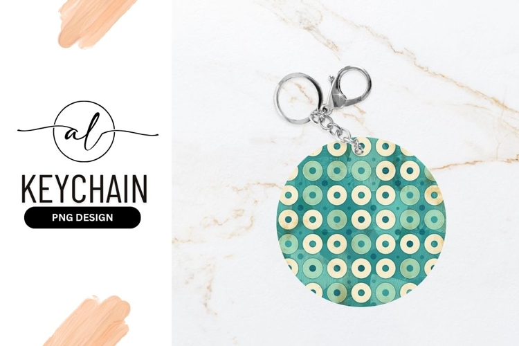 Teal And Cream Circle Patterned Background