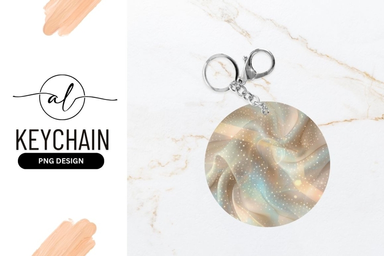 Glittering Fabric Texture Round Keychain Png