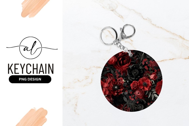 Dark Floral Pattern With Red And Black Flowers