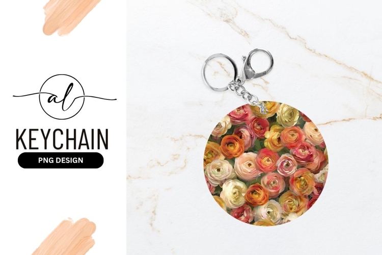 Circular Floral Arrangement of Colorful Ranunculus Flowers