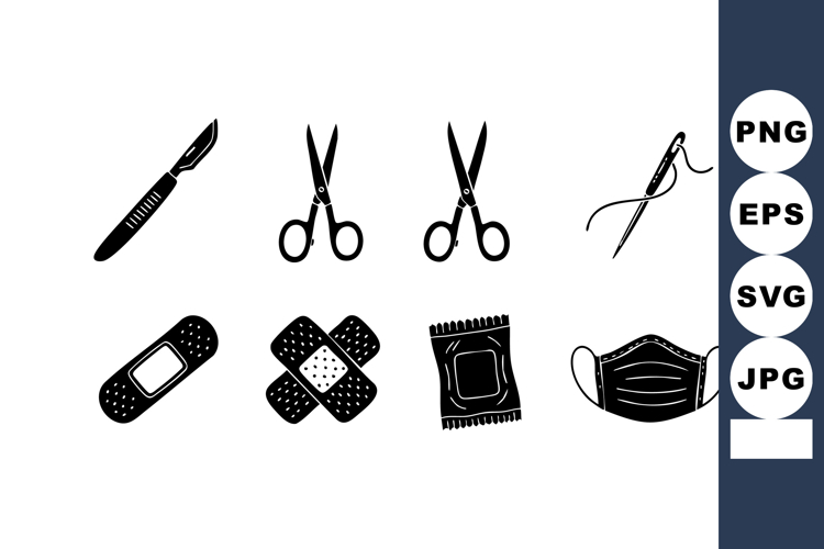 Medical and first aid tools including scalpel scissors banda example image 1