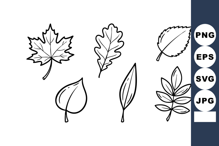 Leaf Black And White Clipart Image 5