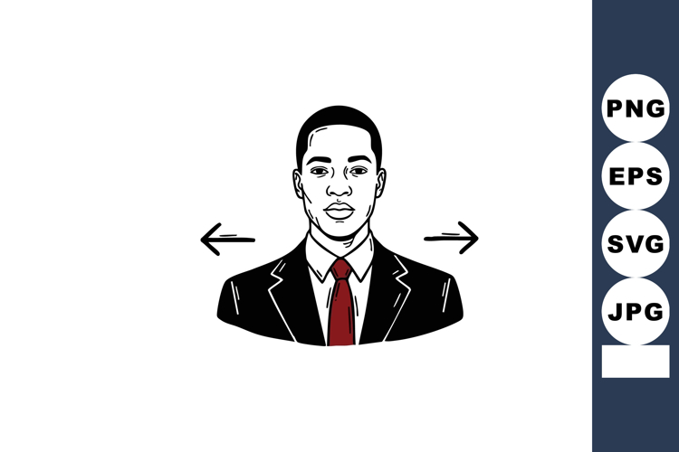 Businessman with red tie making decision between two directi