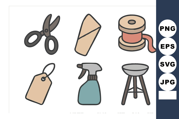 of crafting tools scissors envelope spool tag spray bottle s
