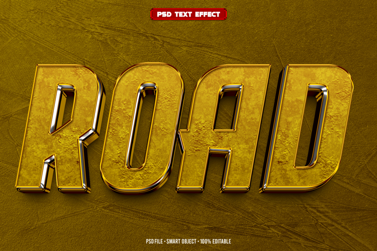 Road 3D editable text effect