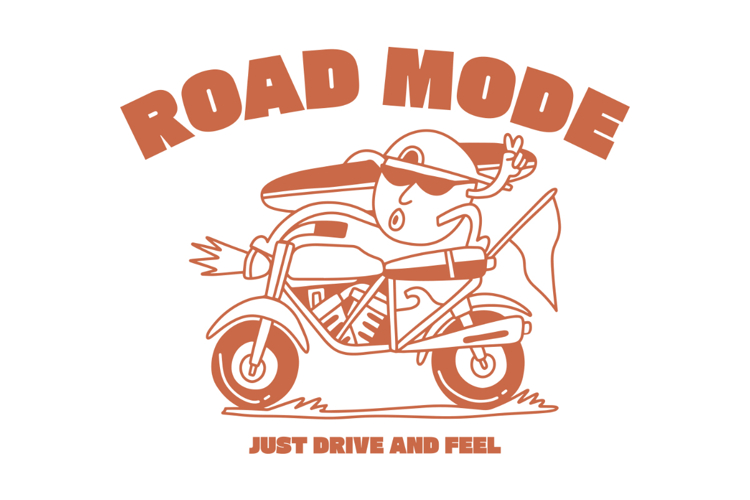 Road Mode Vintage Summer Riding Beach T shirt Design