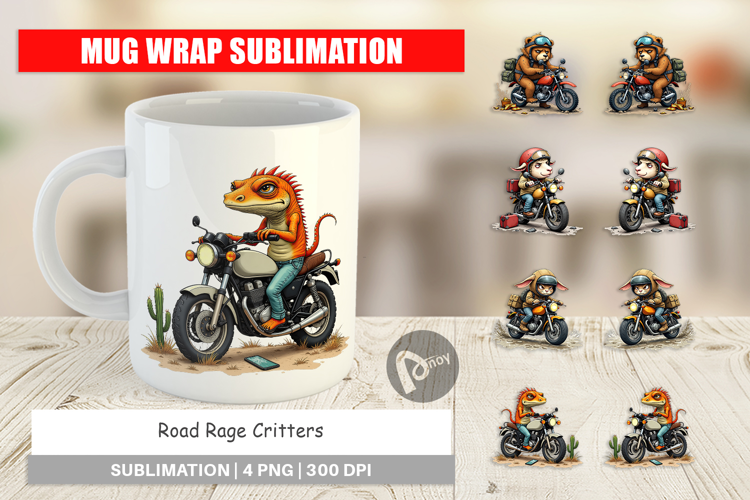 Mug Wrap Road Rage Critters