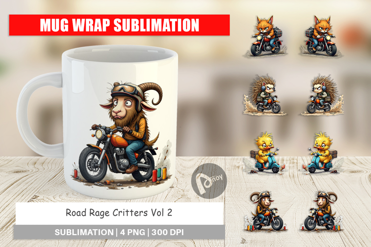 Mug Wrap Road Rage Critters