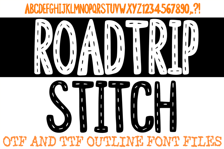 Roadtrip Stitch Alphabet Lettering Font Sewing ABC OTF