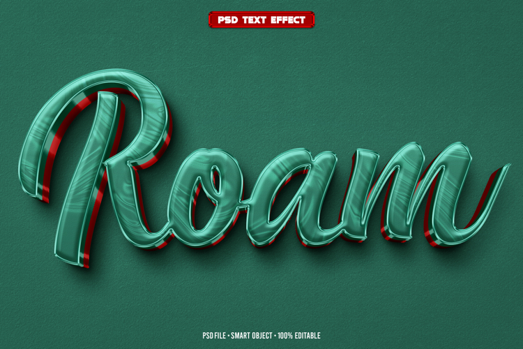 Roam 3D editable text effect