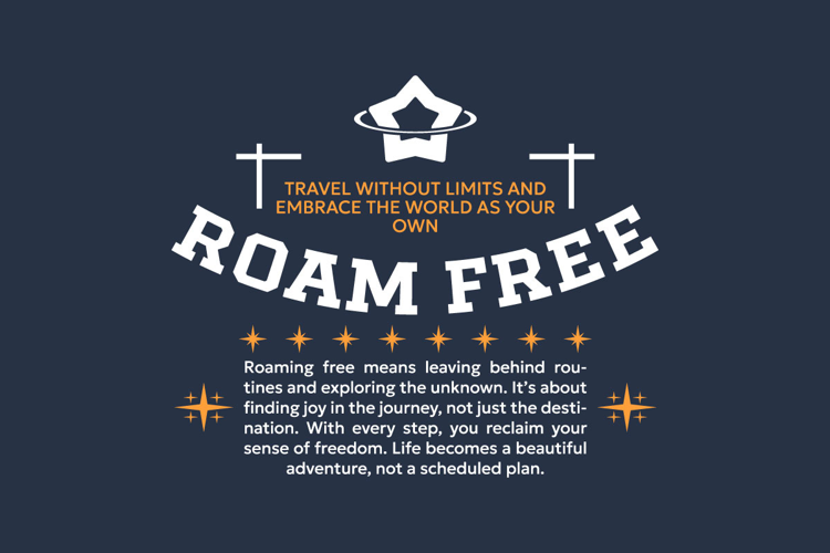 Roam Free Urban Typography T-shirt Design