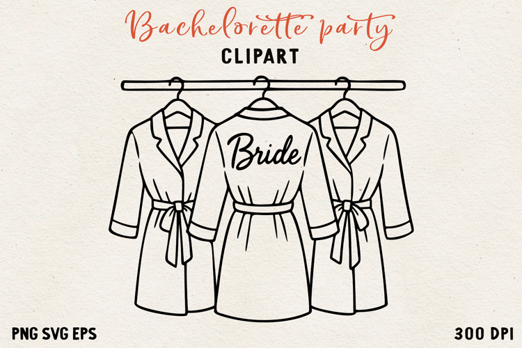 Bachelorette Party Line Art Clipart Bride SVG PNG EPS