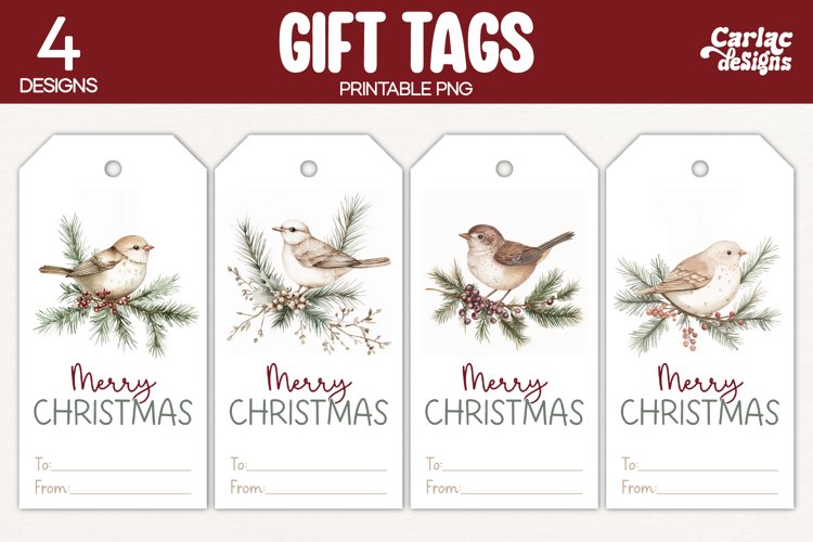 Christmas Gift Tags, Merry Christmas Printable Tags