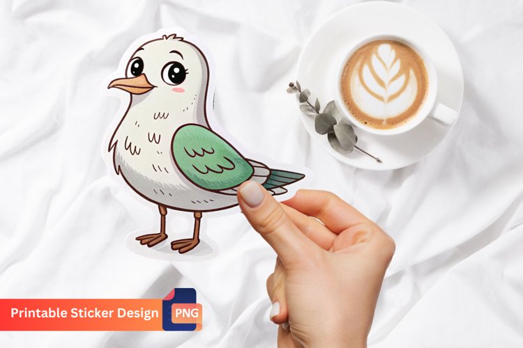 Robin Bird Sticker, Nature Robin Sticker, Colorful Robin Art