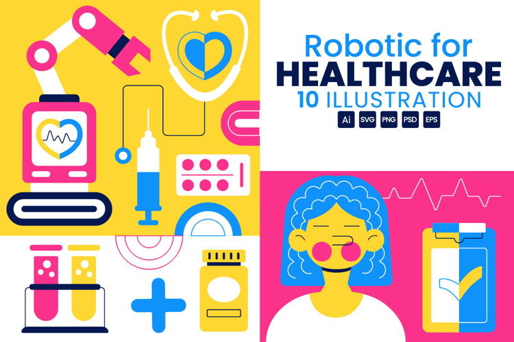 10 Robotic For Healthcare Illustration