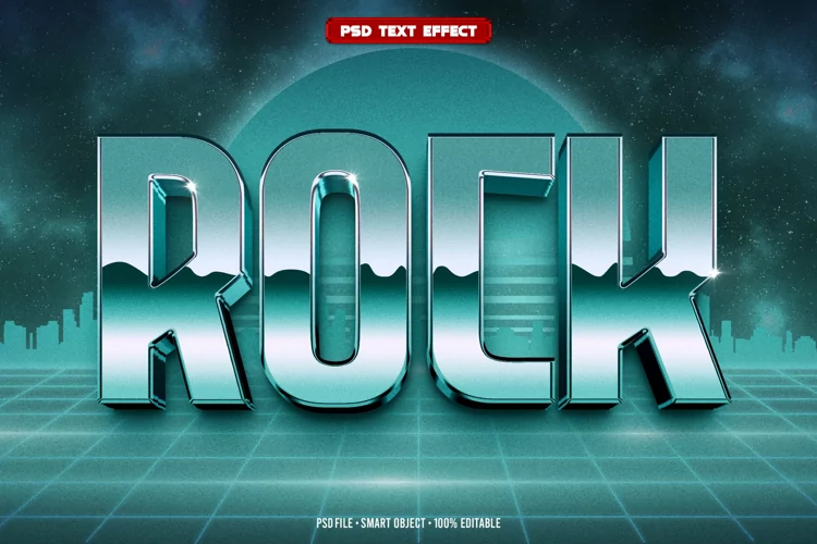 Rock 3D editable text effect