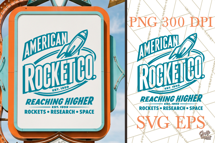 Retro Rocket Company SVG PNG Atomic Age Space