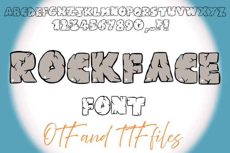 Rockface Stone Rock Cracked Font Lettering OTF ABC Alphabet