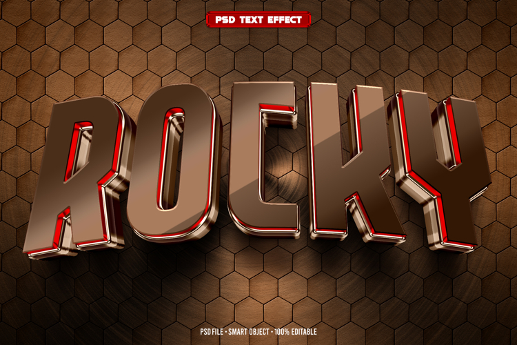 Rocky 3D editable text effect